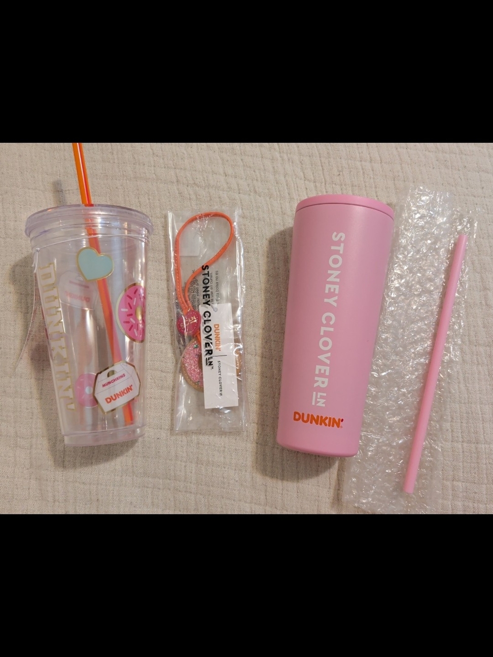 Stoney Clover Lane Pink Insulated Tumbler & Clear Dunkin Accent Cup Set